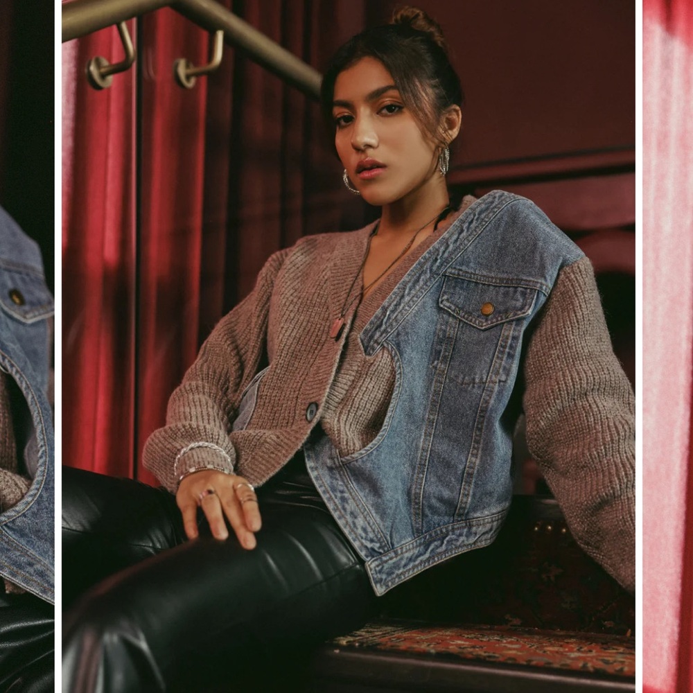 Commense Asymmetrical Patchwork Denim Pockets Car… - image 1